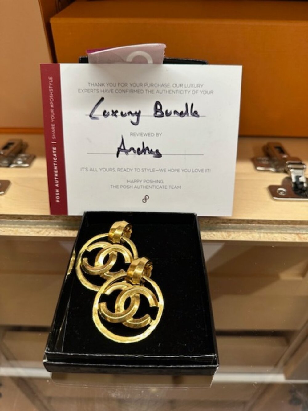 Chanel Vintage CC Clip-On Drop Earrings - Picture 4 of 7
